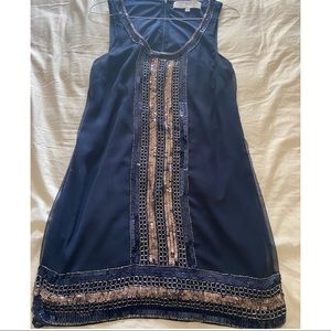 Walter Baker navy blue dress with beading size M
